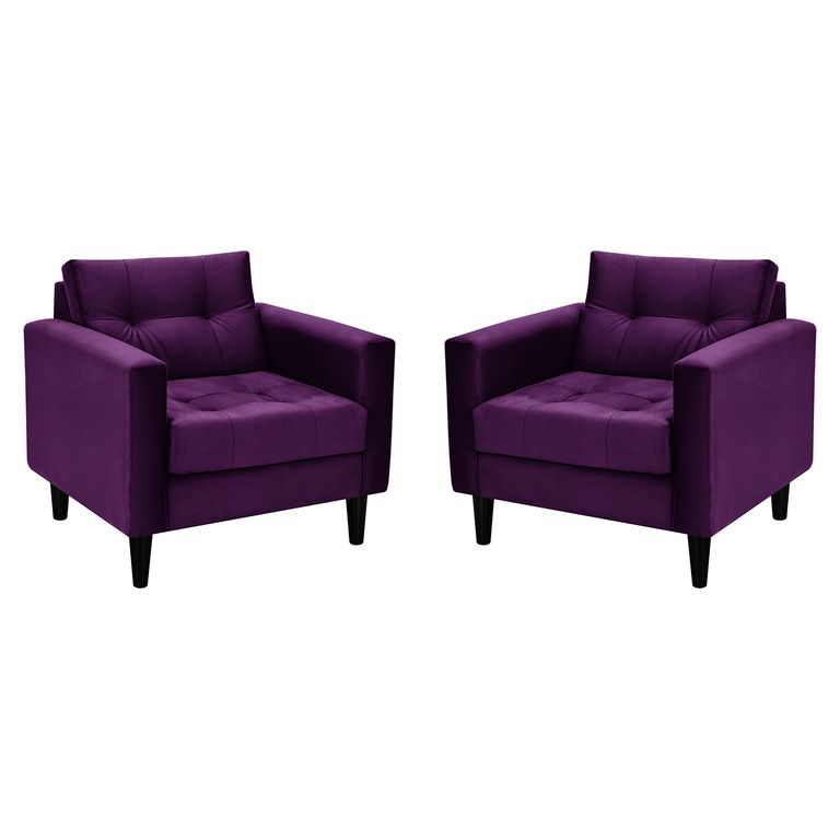 Set de Sillones 1 cuerpo Retro 87x84x78 cm Morado