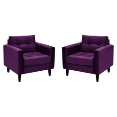 BODEVIR - Set de Sillones 1 cuerpo Retro 87x84x78 cm Morado