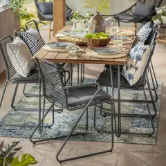 JUST HOME COLLECTION - Mesa de terraza 200x87 cm negro/ natural