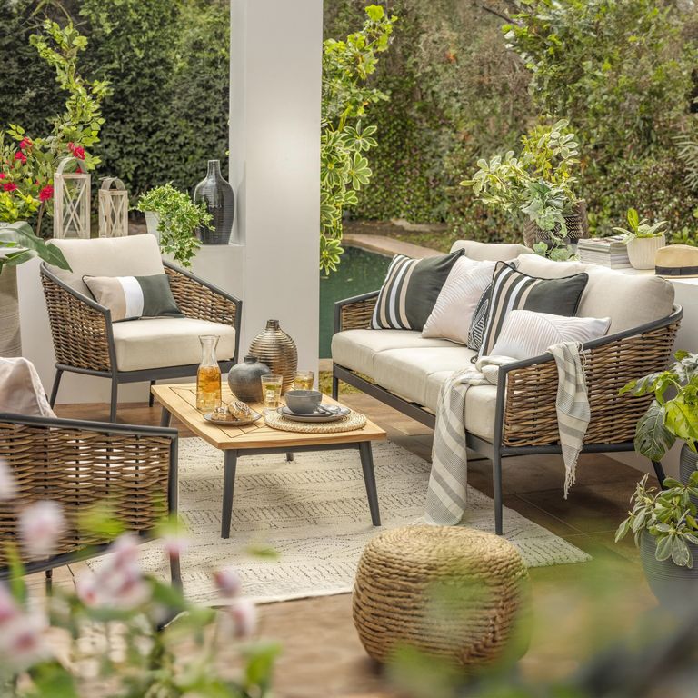 Juego de Living de Terraza Cordova 5 Personas Café