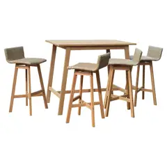 JUST HOME COLLECTION - Juego de Terraza Bar Cataluña 4 Personas Madera