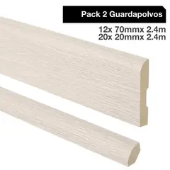 MAFORSA - Pack 2 guardapolvos 12x70mm + 2 cuarto rodón 20x20mm MDF Kobe Avorio