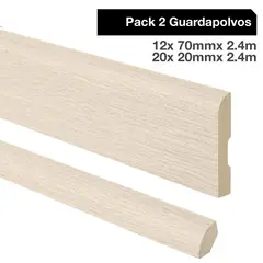 MAFORSA - Pack 2 guardapolvos 12x70mm + 2 cuarto rodón 20x20mm MDF Mandala