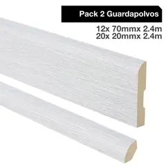 MAFORSA - Pack 2 guardapolvos 12x70mm +2 cuarto rodón 20x20mm MDF Evoke Concrete