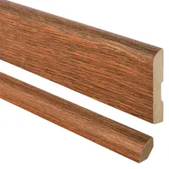 MAFORSA - Pack 2 guardapolvos 2,4 m 12x70 mm + 2 cuarto rodón 2,4 m 20x20 mm MDF Cerezo
