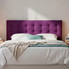 BODEVIR - Respaldo botone felpa 1,5 plazas morado