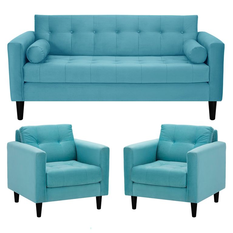 Living 3 cuerpos Retro 75x80x70 cm Azul