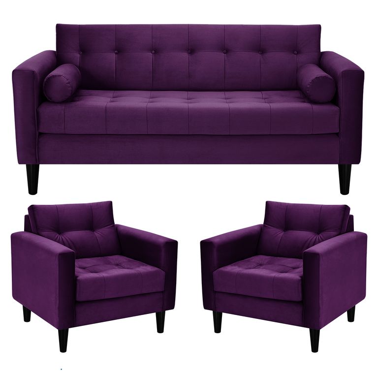 Living 3 cuerpos Retro 75x80x70 cm Morado