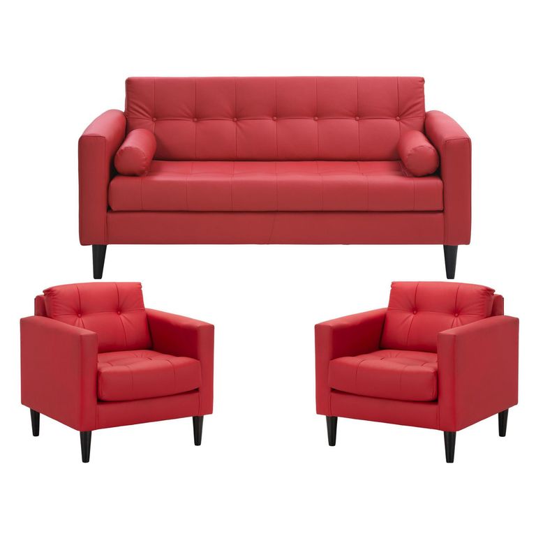 Living 3 cuerpos Retro 75x80x70 cm Rojo