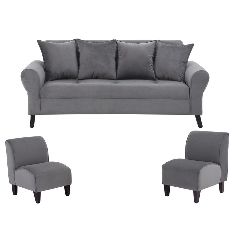 BODEVIR Living 3 cuerpos Lua 75x80x70 cm Gris