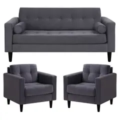 BODEVIR - Living 3 cuerpos Retro 75x80x70 cm Gris