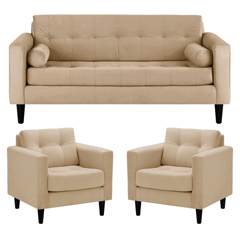 Living 3 cuerpos Retro 75x80x65 cm Beige