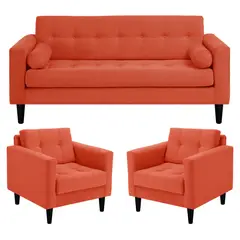 BODEVIR - Living 3 cuerpos Retro 75x80x70 cm Naranjo