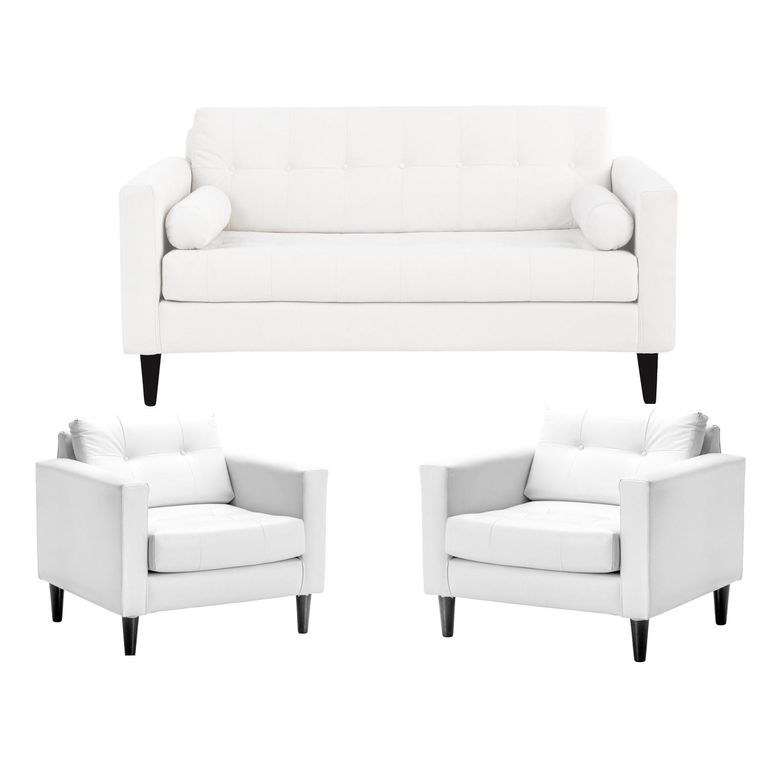 Living 3 cuerpos Retro 75x80x70 cm Blanco