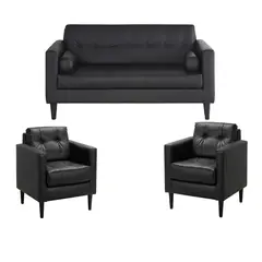 BODEVIR - Living 3 cuerpos Retro 75x80x70 cm Negro