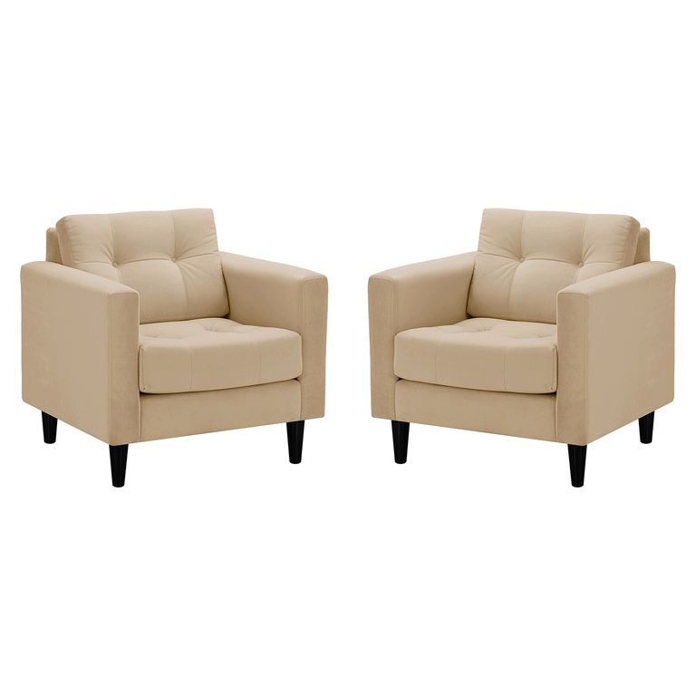 Set de Sillones 1 cuerpo Retro 87x84x78 cm Beige