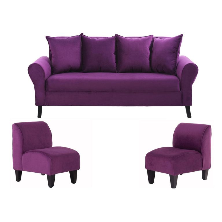 Living 3 cuerpos Lua 75x80x74 cm Morado