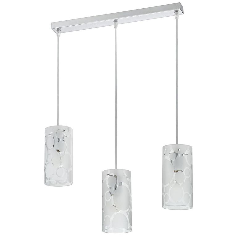 Lámpara Colgante New Menphis 3 Luces Acero Gris