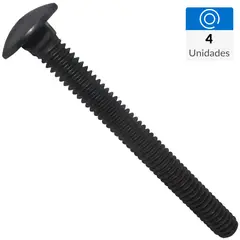 FIXSER - Perno Coche 1/4" x 2" pavonado 4 unidades