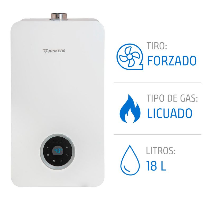 Calefont 18 Litros Gas Licuado Tiro Forzado Microturbina