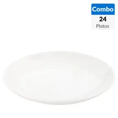 undefined - Combo 24 Platos té blanco redondo