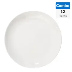 undefined - Combo 12 Platos 20 cm blanco redondo