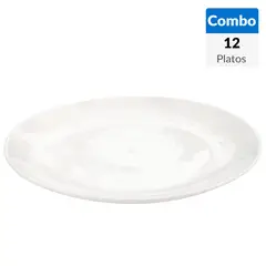 undefined - Combo 12 Platos 25 cm blanco redondo