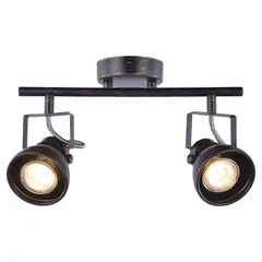 BYP - Barra tubo 2 luces GU10 cazo pátina negro