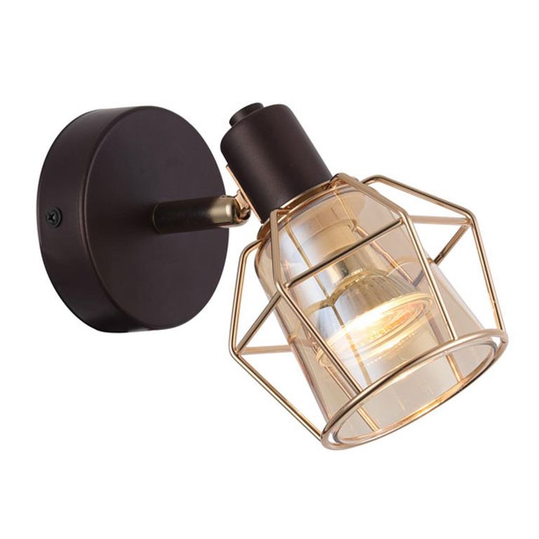 Foco sobrepuesto 1 luz GU10 kratia café oro