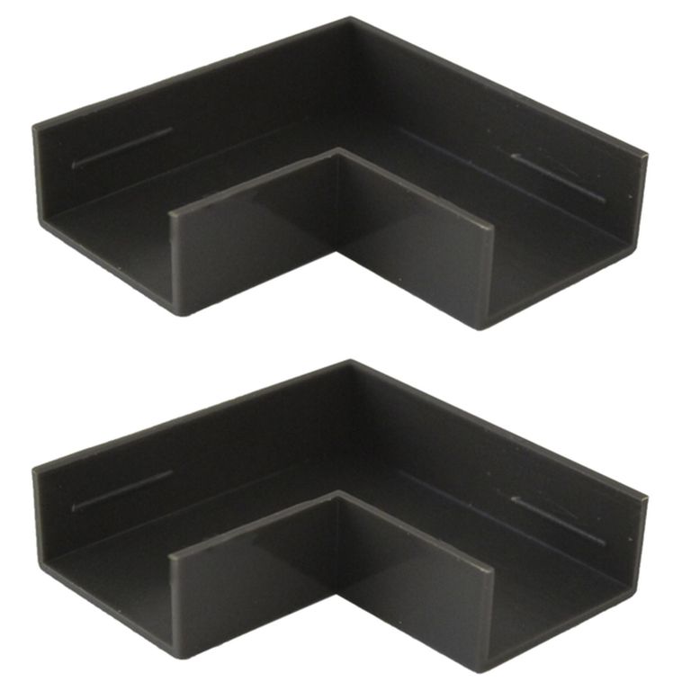 Accesorio canaleta 20x10 mm café angulo plano, 2 unidades