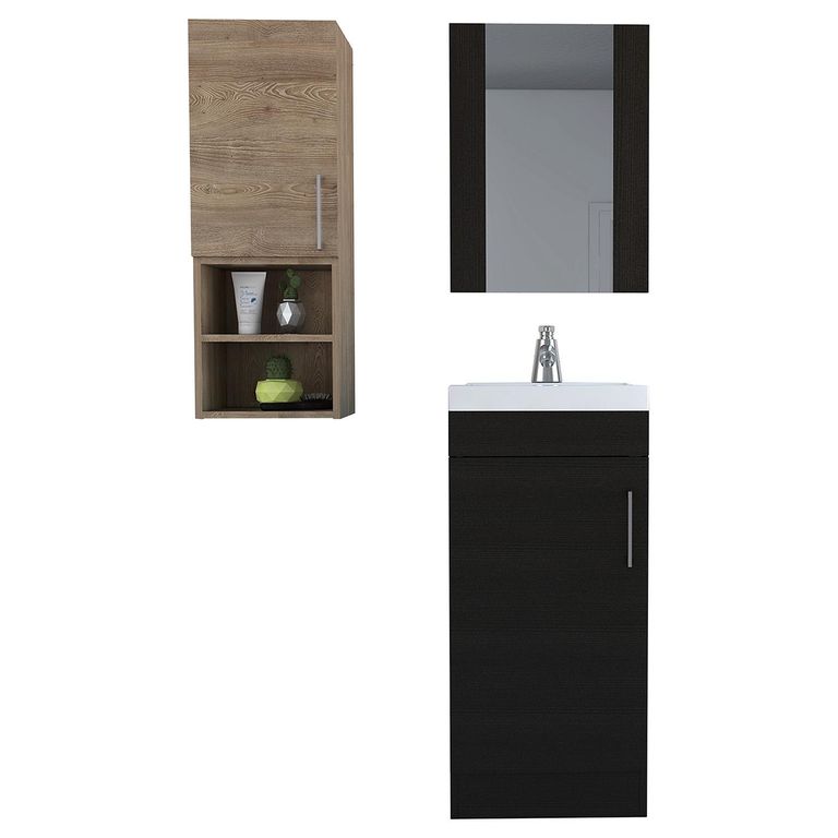 Combo Mueble Lavamanos Botiquín Baño Muro 40X88 Cm