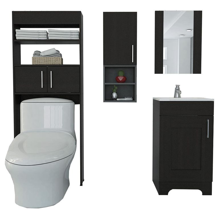 Combo Mueble Lavamanos Botiquín Muro Baño 62. 4X160 Cm