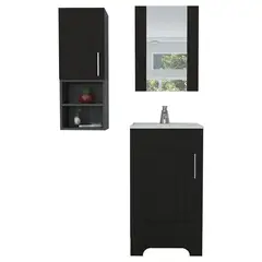 TUHOME - Combo Mueble Lavamanos Botiquín Optimizador Baño Wengue