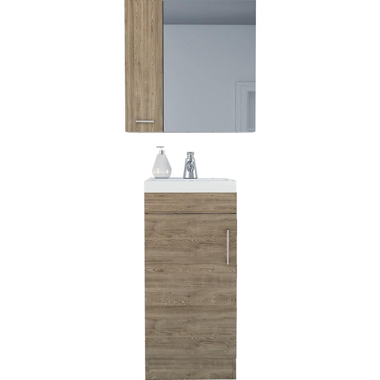 Combo Mueble Lavamanos Con Botiquín Para Baño Miel