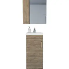 TUHOME - Combo Mueble Lavamanos Con Botiquín Para Baño Miel