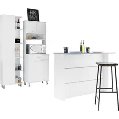 TUHOME - Combo cocina mueble cocina + barra de cocina + optimizador