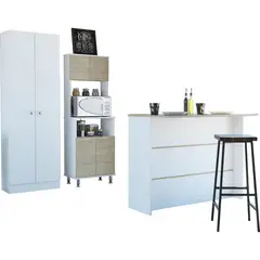 TUHOME - Combo Muebles Cocina Barra Optimización Espacios Aglomerado