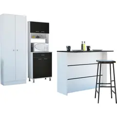 TUHOME - Combo cocina mueble cocina + barra de cocina + optimizador