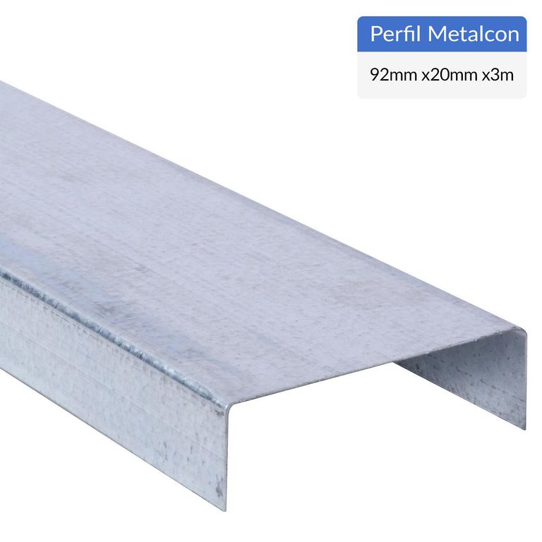 Perfil U Metalcon Estructural Metal 92x20x0.85 mm 3 m