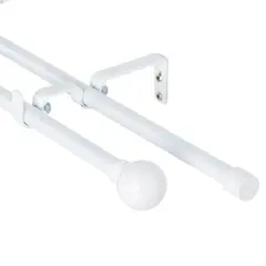 METALHSA - Set de Barra Doble 13/16 mm extensible 200-250 cm Bola Blanco
