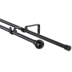 METALHSA - Set de Barra Doble 13/16 mm extensible 120-200 cm Bola Negro