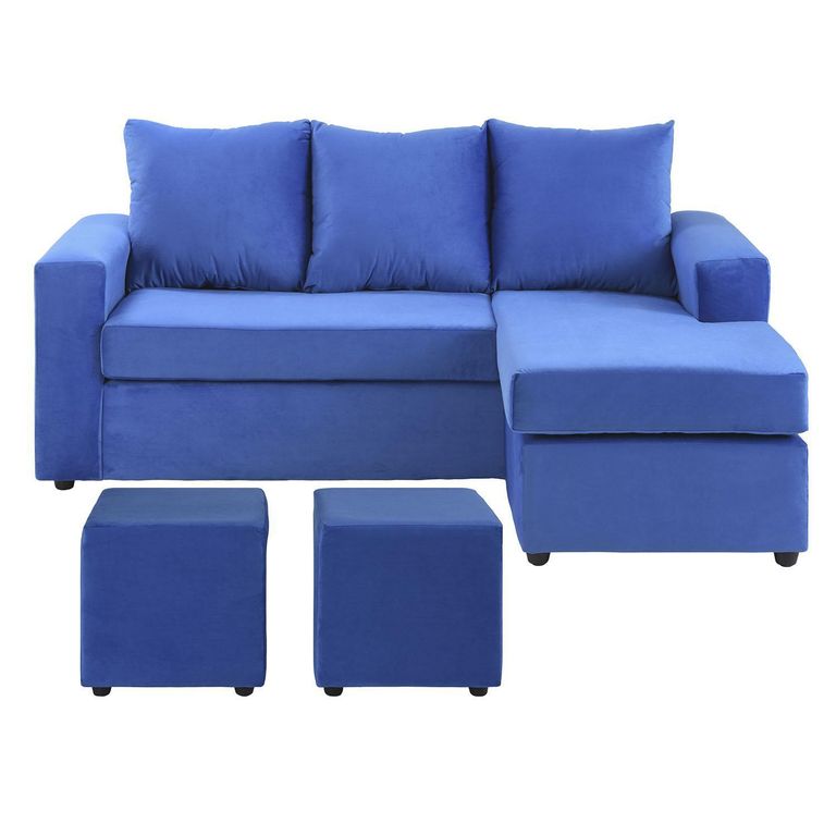 Sofá Seccional 3 cuerpos BI-L 175x75x85 cm Azul