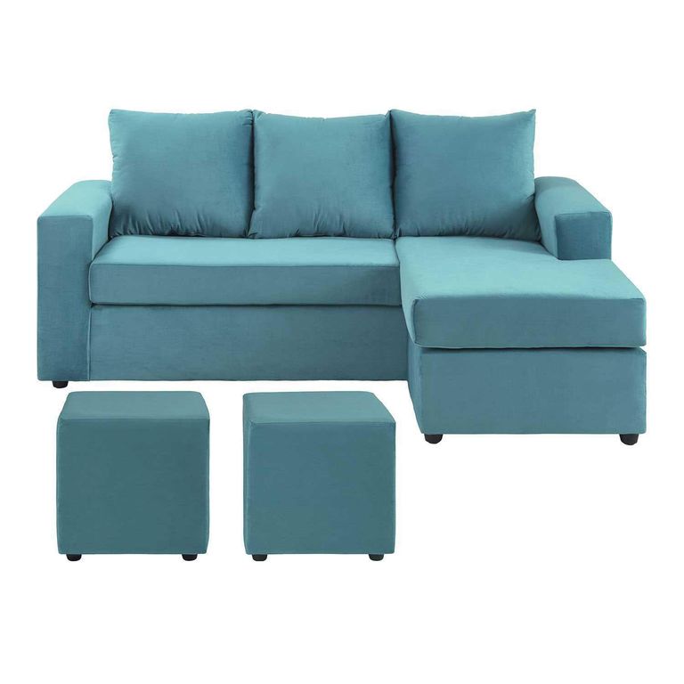 Sofá Seccional 3 cuerpos BI-L 175x75x85 cm Azul