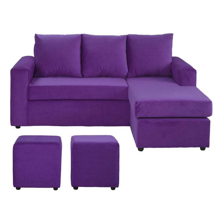 Sofá Seccional 3 cuerpos BI-L 175x75x85 cm Morado