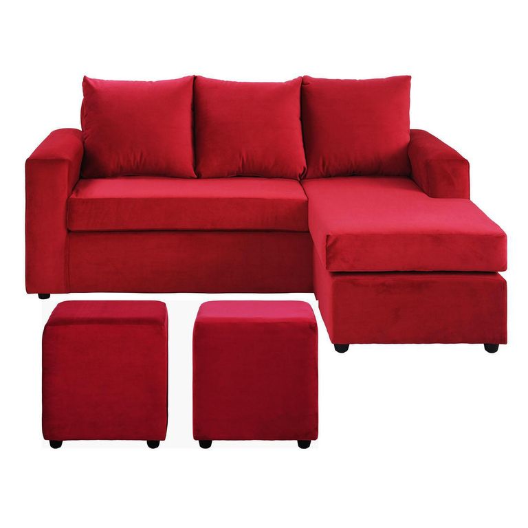 Sofá Seccional 3 cuerpos BI-L 175x75x85 cm Rojo