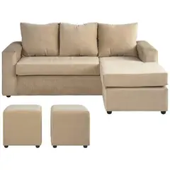 BODEVIR - Sofá Seccional 3 cuerpos BI-L 175x75x85 cm Beige