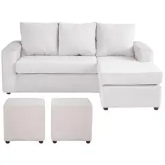 BODEVIR - Sofá Seccional 3 cuerpos BI-L 175x75x85 cm Crudo