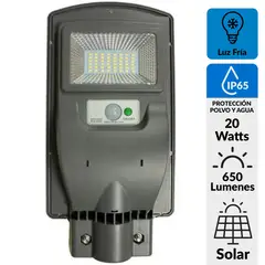 PARKSOLAR - Foco solar alumbrado público 20W con sensor