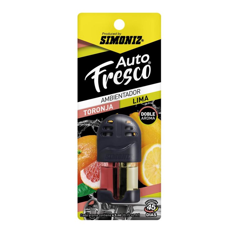 Ambientador Auto Doble Fragancia Toronja y Lima 4.5ml