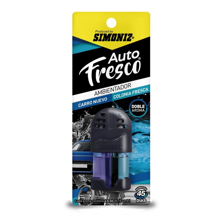 Ambientador Auto Carro Nuevo & Colonia Fresca 4.5ml
